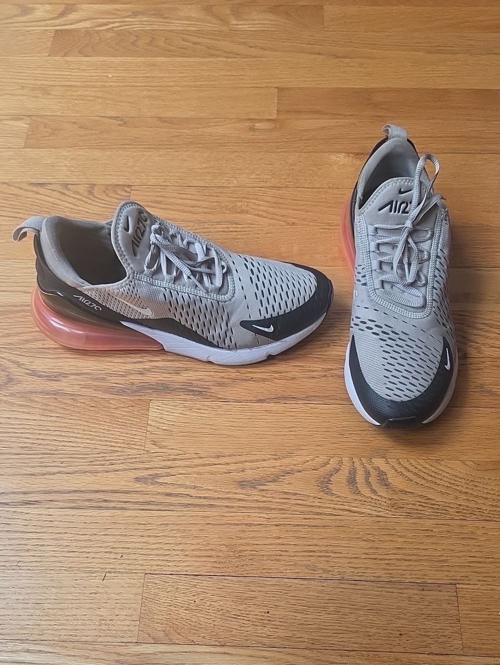 Nike Grey and Pink Air Max 270 Trainers